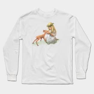 The girl and the deer Long Sleeve T-Shirt